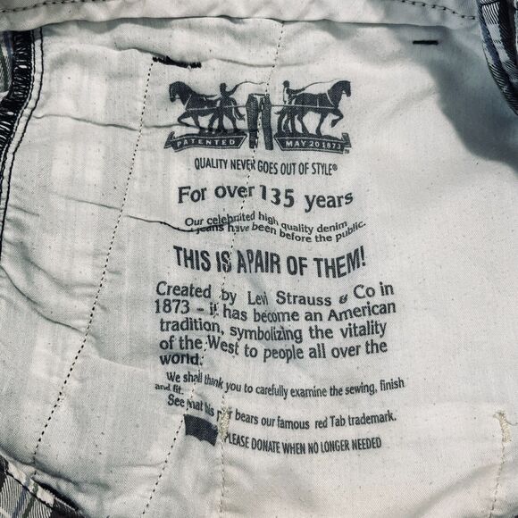 LEVIS CARGO SHORTS MENS 34 BROWN PLAID WHITE TAB PHONE POCKET COTTON 10" INSEAM - Picture 7 of 12